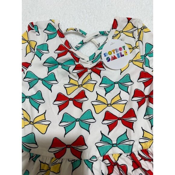 Dot Dot Smile Toddler Girl’s Size 3/4 Colorful Bows Ballerina Twirl Dress - Picture 5 of 6